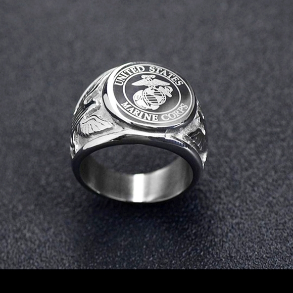 Stainless steel USMC US Marine Corps ring size 8 thru 13 available - Picture 1 of 3